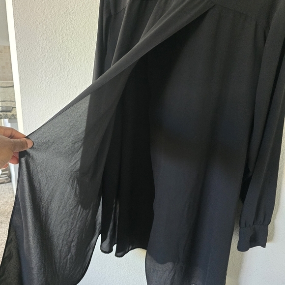 LANE BRYANT Pop Over Tunic Women Sz 26/28 Black Layered Back Flowy Witchy - Picture 10 of 10